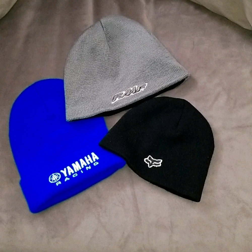 FMF, FOX, and Yamaha Racing Beanies
